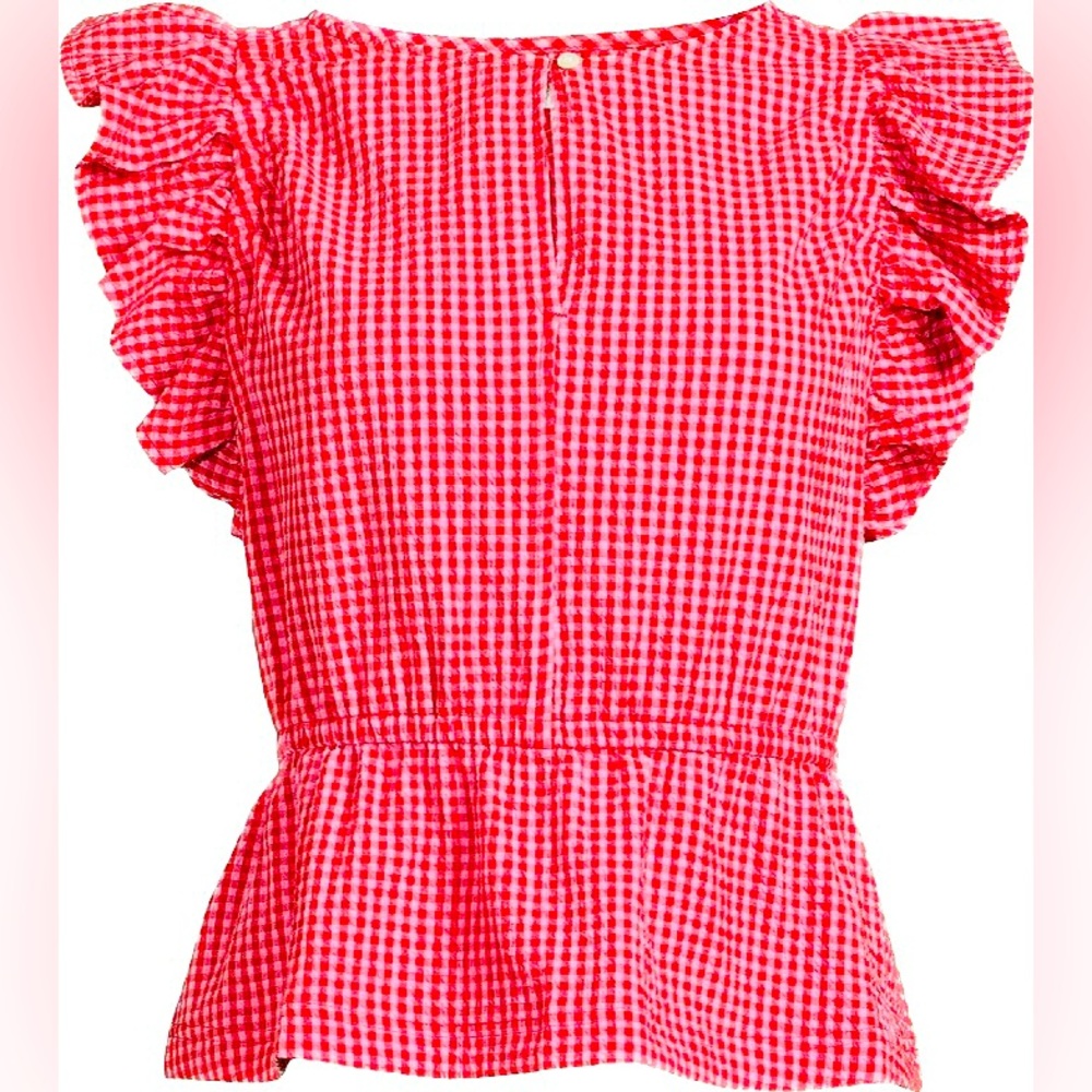 Free Assembly Sleeveless Ruffle Top NWT
Women Size Medium 
Color Pink
